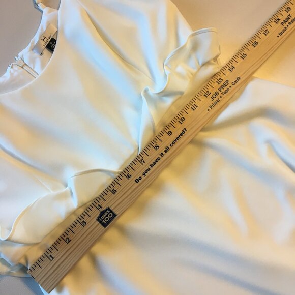 Halston Dress Womens Sz 10 Off White Handkerchief Hem Fairy Girly Beach Wedding - Picture 7 of 12